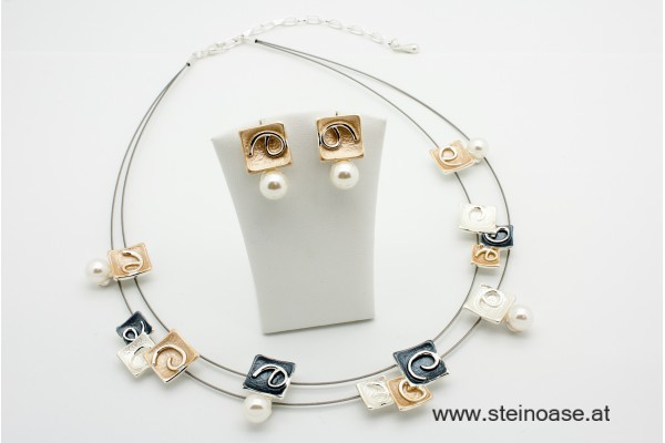 Mode-Collier Spirale & Perle